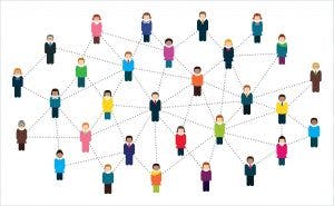Illustration Menschen in Netzwerk verbunden