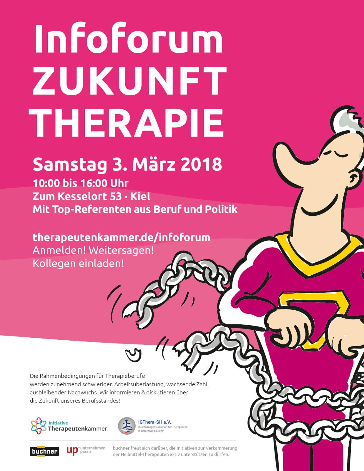 Jetzt anmelden zum InfoForum Zukunft Therapie am 3. März 2018 in Kiel