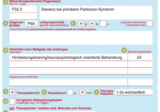 Indikation Demenz bei primärem Parkinson-Syndrom