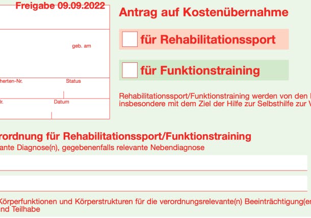 Verordnungen: Neues Formular für Reha-Sport ab Januar 2023